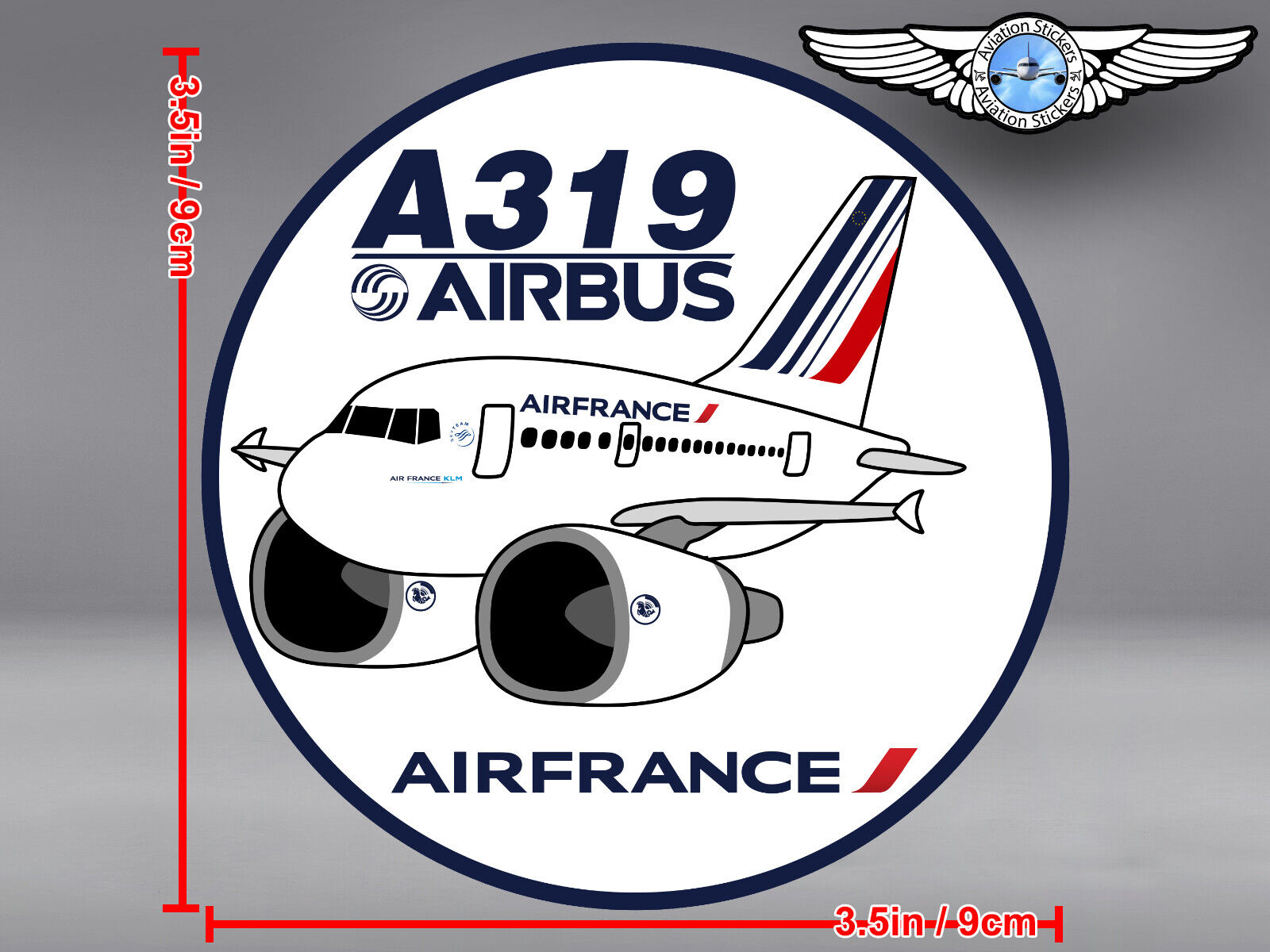 AIR FRANCE PUDGY AIRBUS A319 ROUND DECAL / STICKER