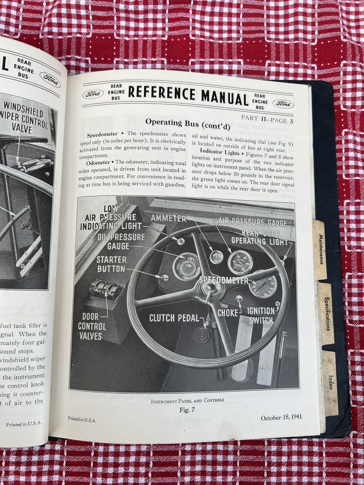 1941 Ford Transit Bus  Model 19B Reference Manual.