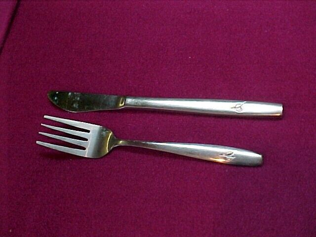 Lufthansa Airlines Stainless Silverware, 2 piece Silverware. fork and knife.