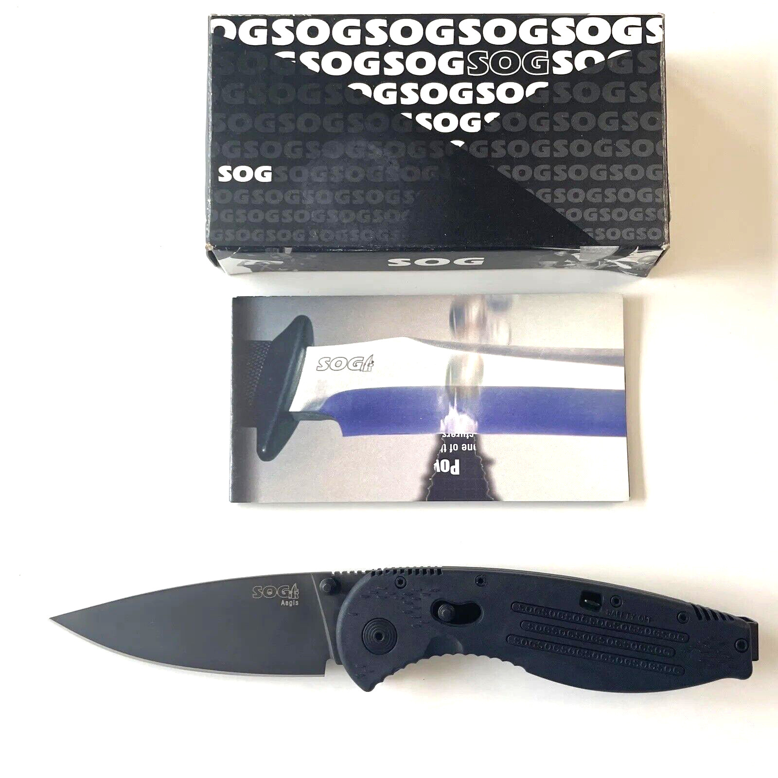 SOG AE-02 Aegis TiNi Folding Knife AUS-8 Early Version USA 2008