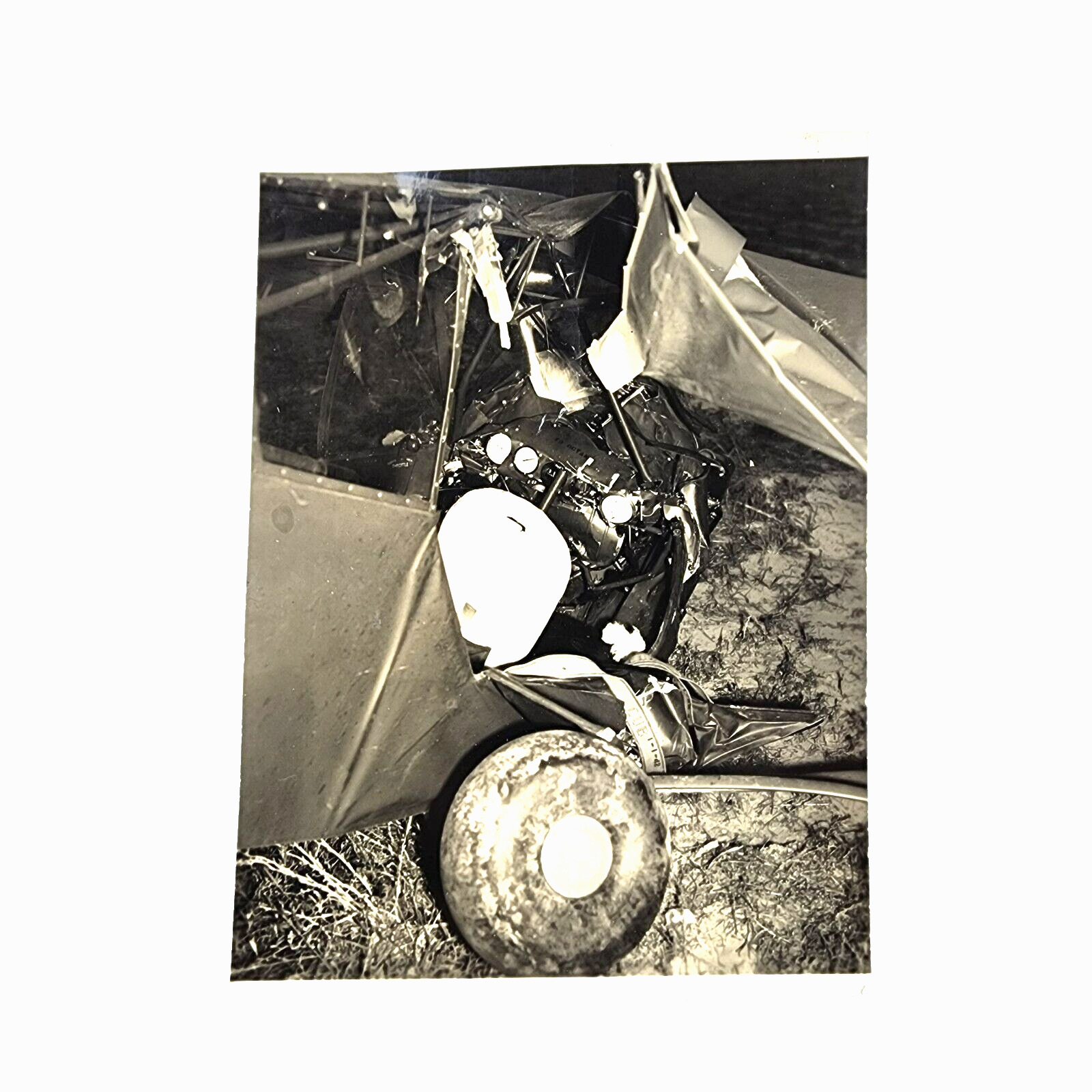 WW2 Photograph, Crashed US Air Corp Piper Cub Airplane