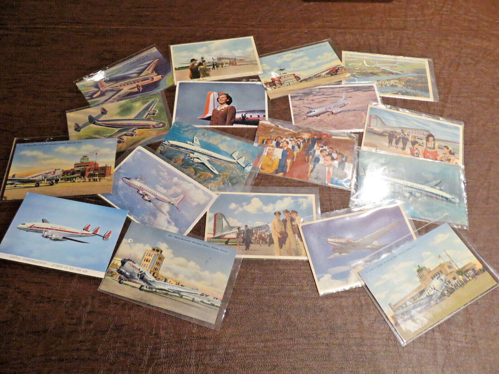 Huge  460 Commercial Airliner postcard collection All Different 32 airlines