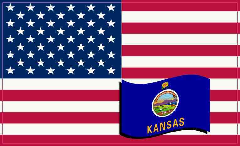 5×3 America and Kansas Flag Magnet Vinyl StateCar Truck Bumper Magnets