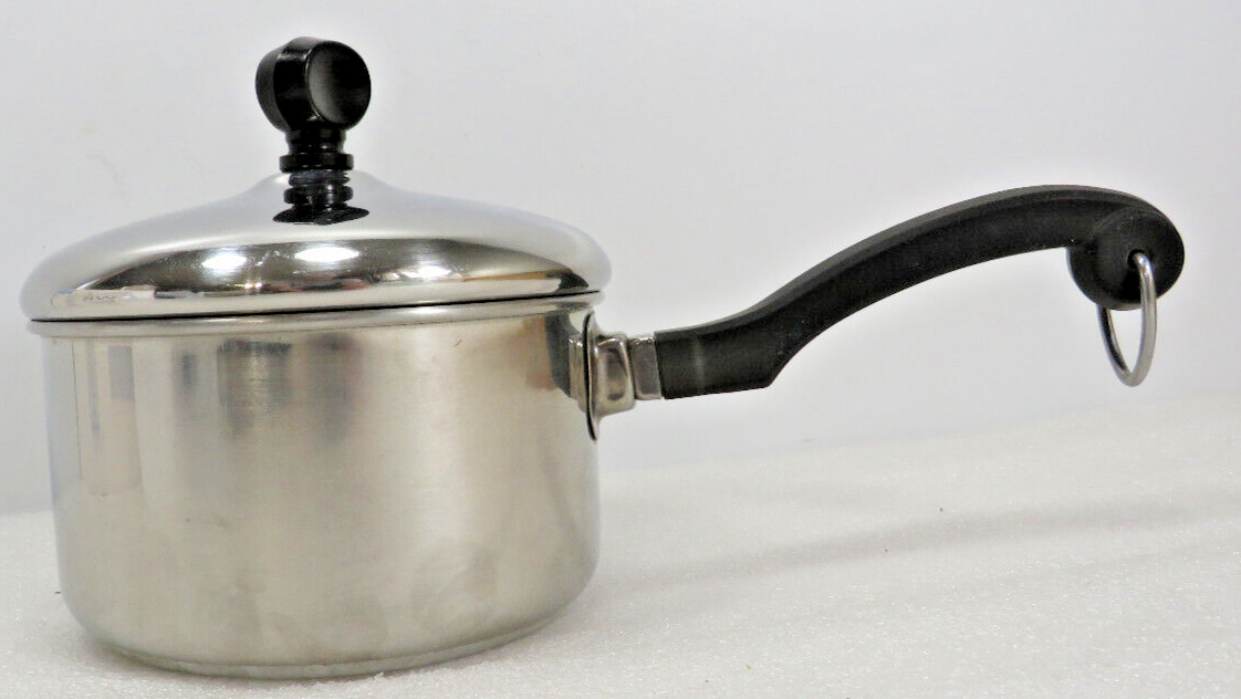 Faberware 1qt Sauce Pan Cooking Pot & Lid Alumium Clad Stainless Steel Bronx USA