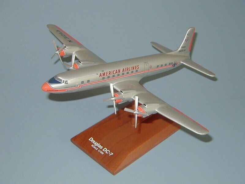 American Airlines Douglas DC-7 N312AA Desk Top Display Model 1/100 SC Airplane