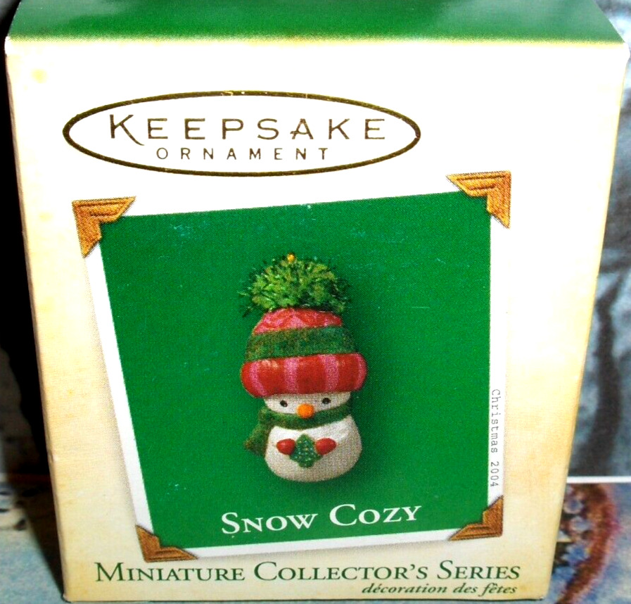 Snow Cozy`2004`This Snowman Is 3Rd In It's Series,Hallmark Ornament-FREE SHIP