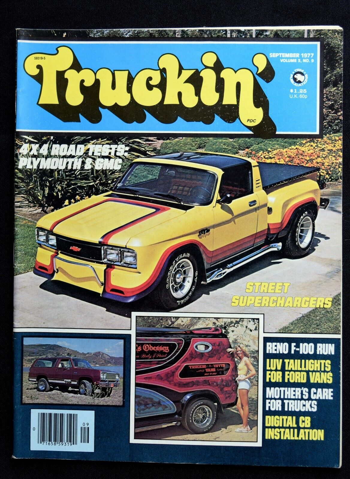 TRUCKIN' MAGAZINE - SEPTEMBER 1977 - 4x4 road tests: Plymouth & GMC