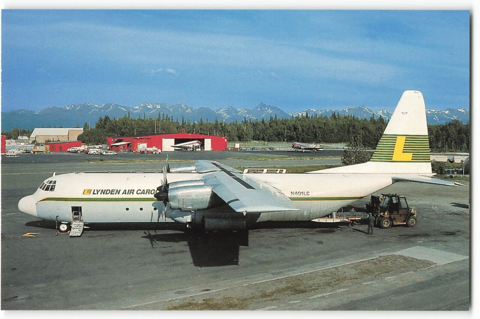 Postcard Airline LYNDEN AIR CARGO Lockheed L-382G N401LC unposted CC10.