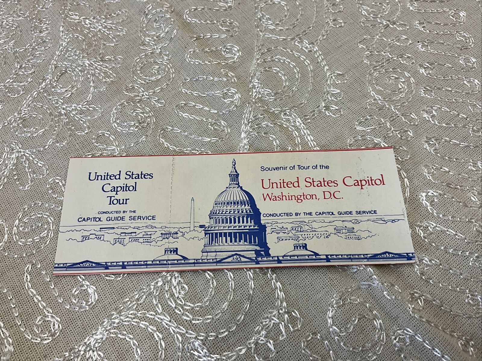 Vintage 1982 US Capitol Tour Ticket Washington DC - Unused  - don’t wear a hat
