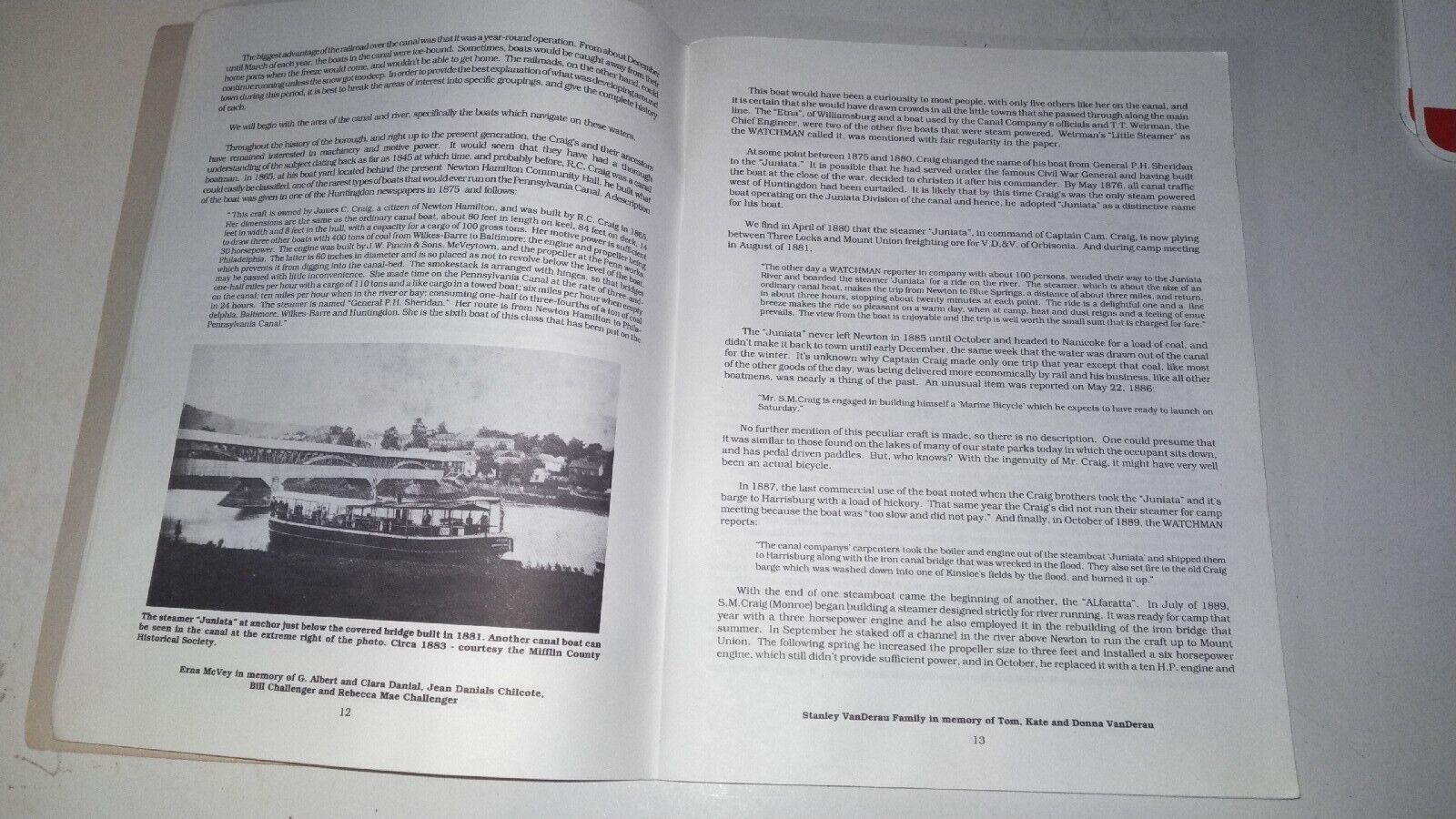 Vtg NEWTON HAMILTON PA 1843-1993 Sesqui Centennial HISTORY ON RIVERFRONT BOOK
