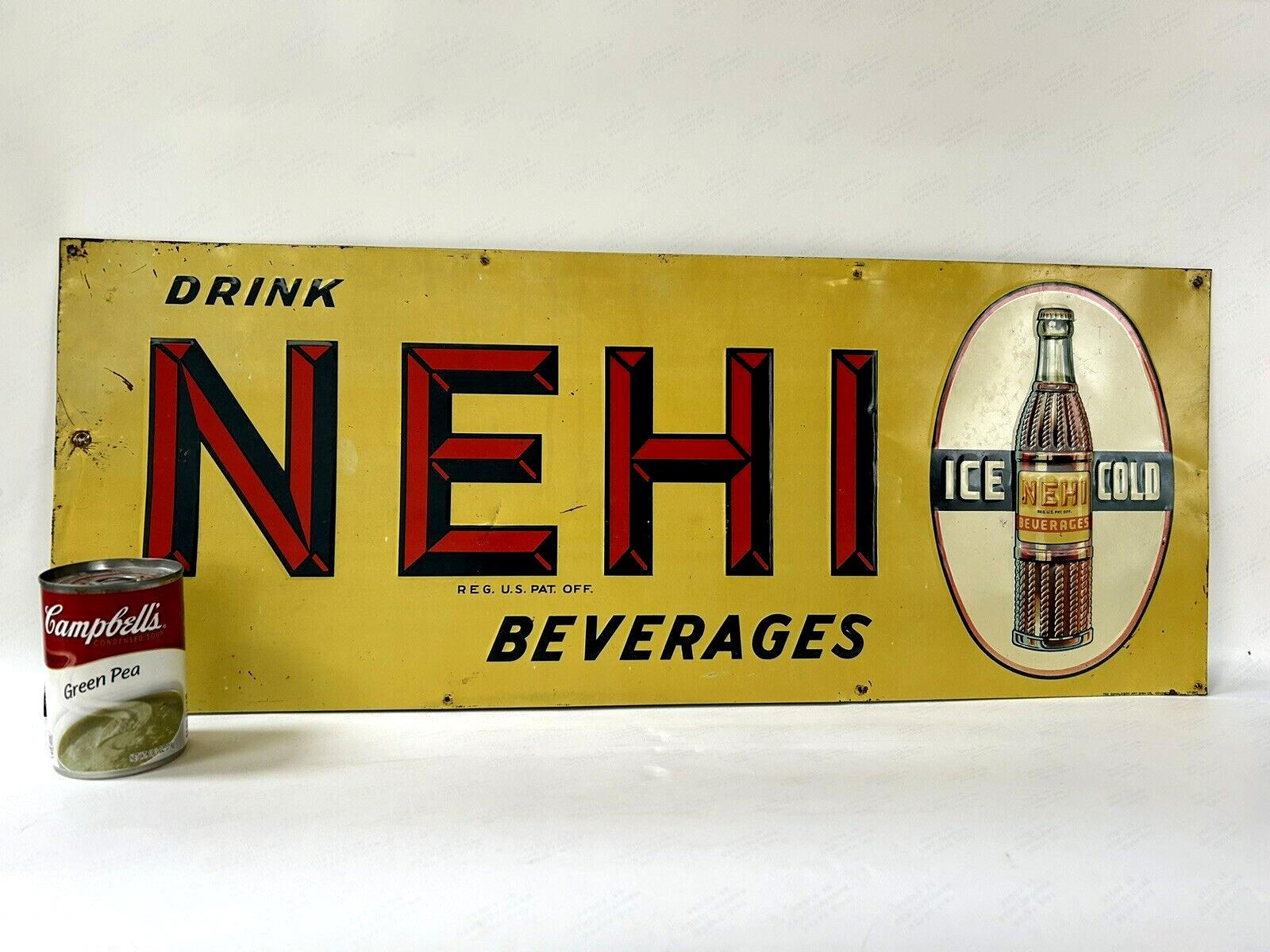 Original Vintage NEHI SODA Metal Sign Donaldson Art Sign Co. #1507