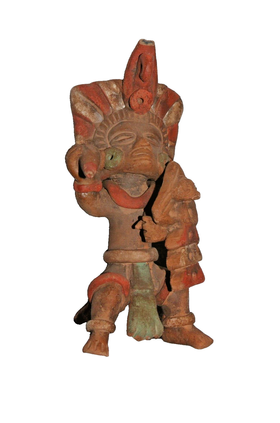 Vintage Mexicana / Mayan figure multi-color warrior figure cultural ethnic