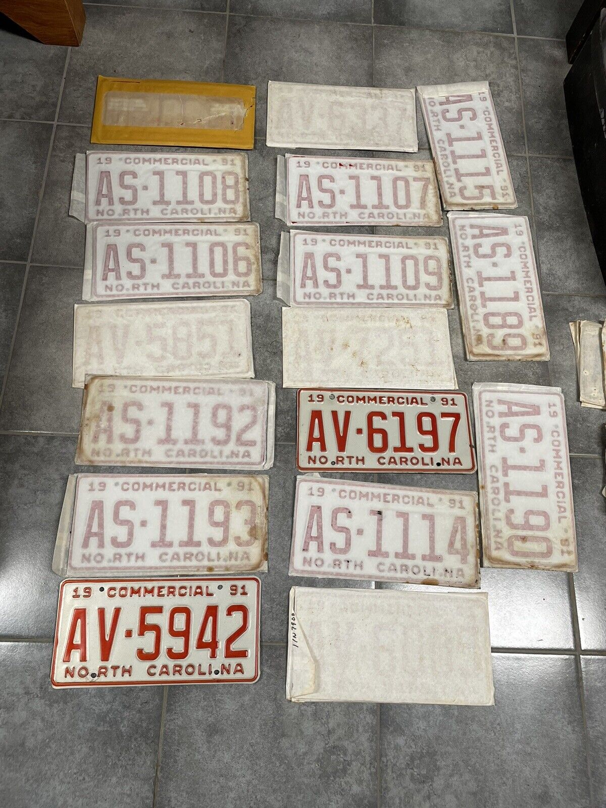 1991 North Carolina Commercial License Plates Lot Choose One
