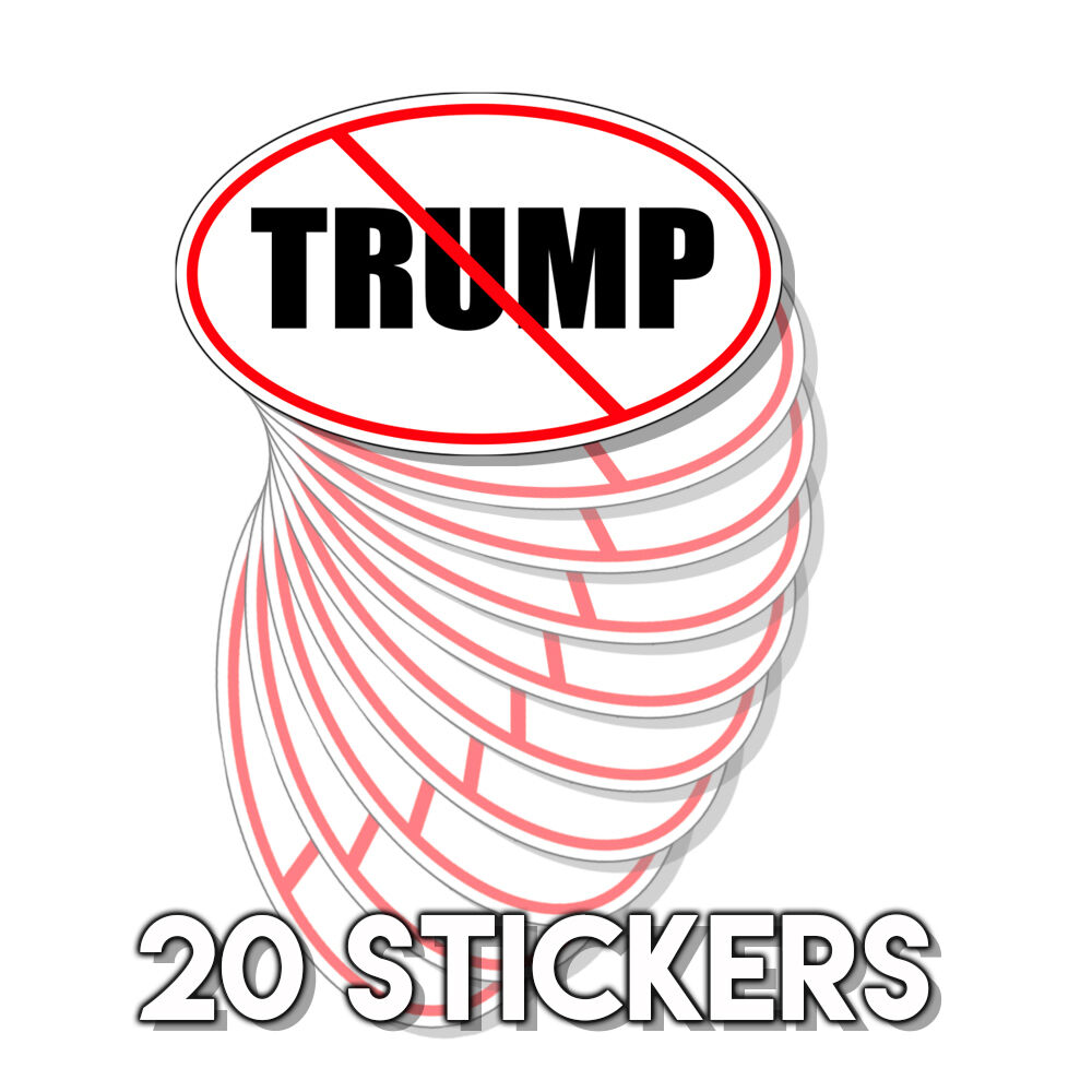 Anti Trump Impeach Trump - No Trump Ovals - Bumper Sticker Decal 20 Pack D& 8in