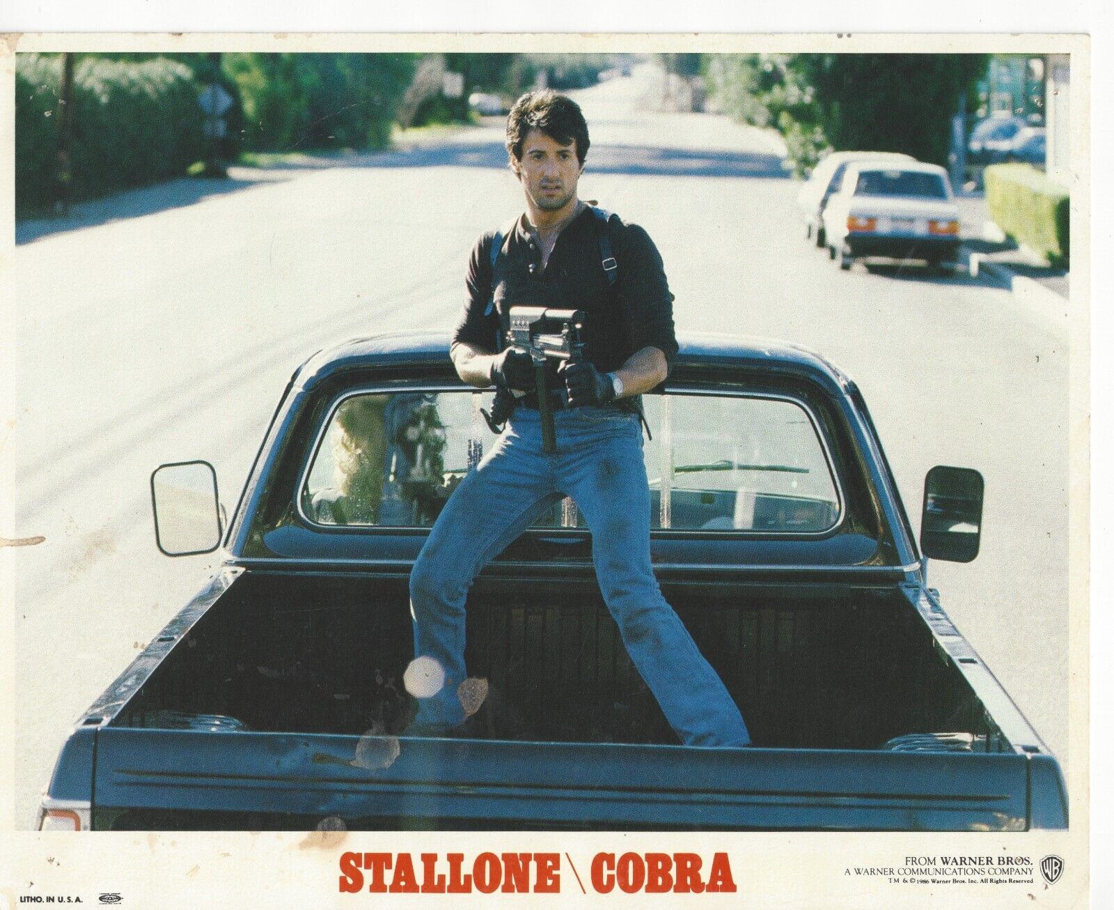 Cobra~Sylvester Stallone~Original Press Photo~1986~LAPD Pick Up Truck Automatic