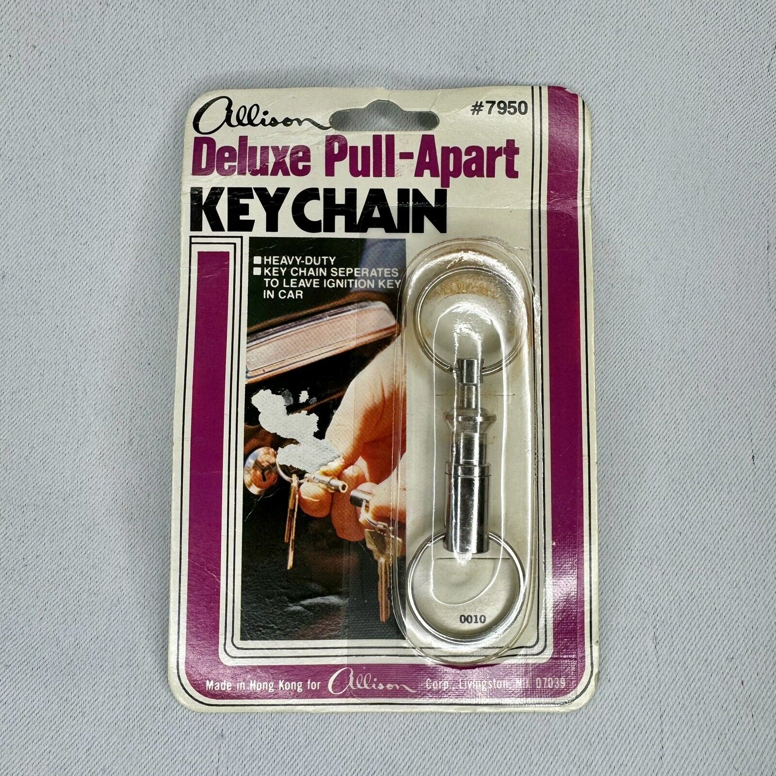 New Old Stock Vintage Allison Pull Apart Keychain Key Chain in Package