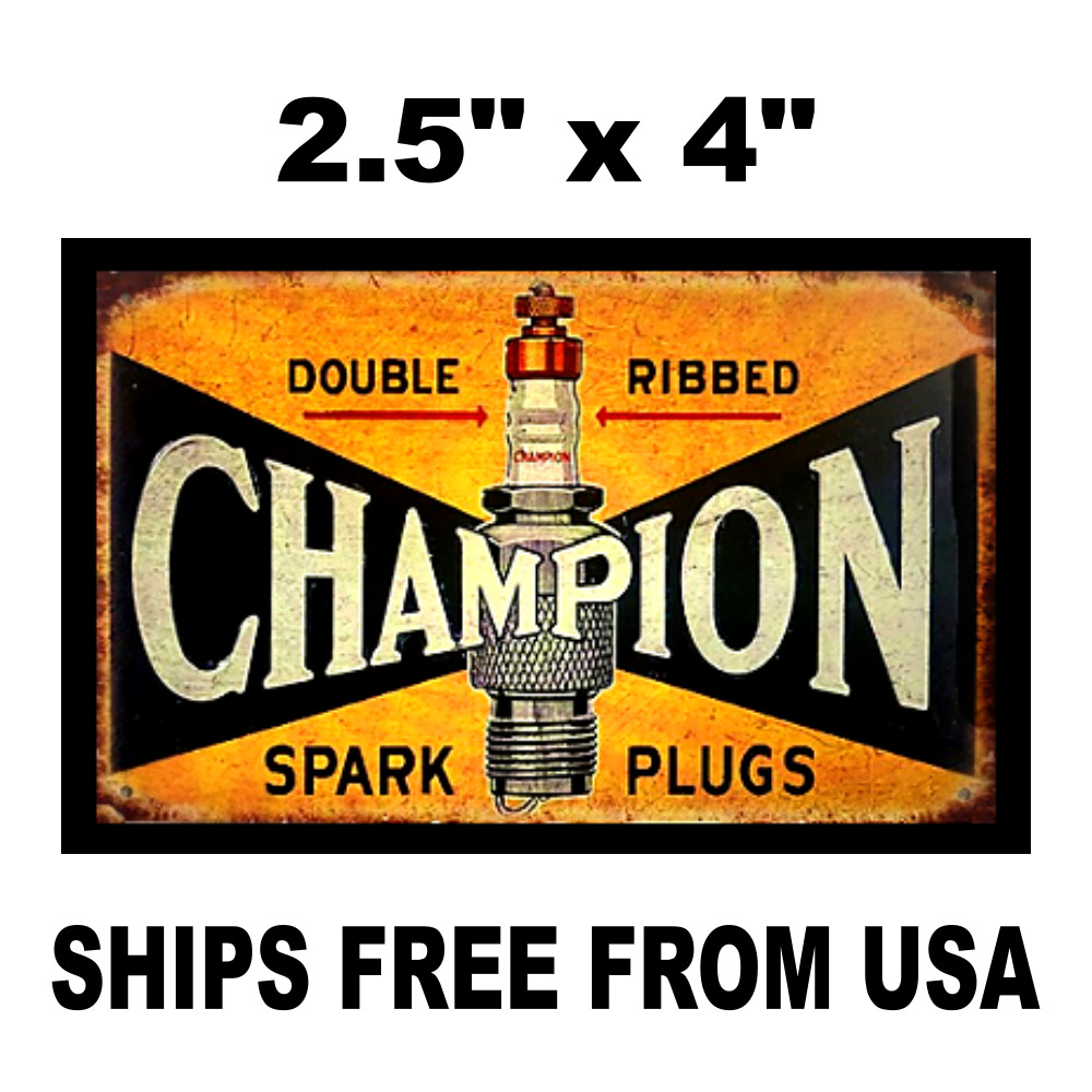 CHAMPION Spark Plug Sticker-New Replica Vintage 70’s 80’s Racing Decal 3 Sizes