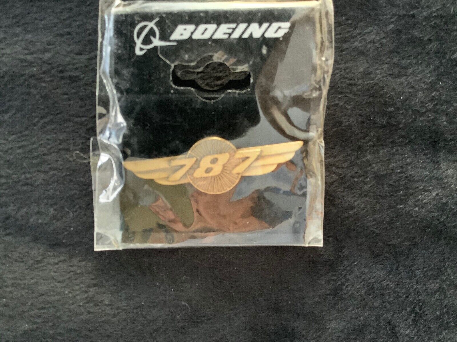 Boeing 787 Wings Bronze Tone Lapel Pin New In Package 
