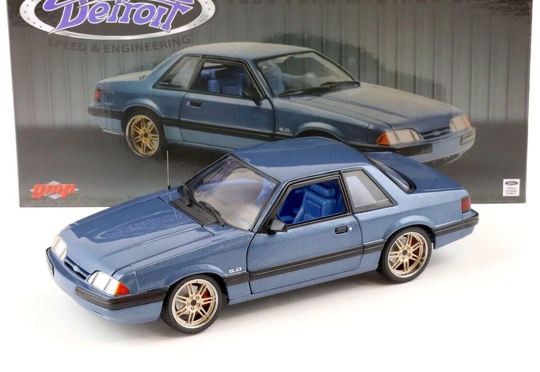 1989 Ford Mustang 5.0 LX Fox Body Detroit Speed Blue 18977 1/18 GMP