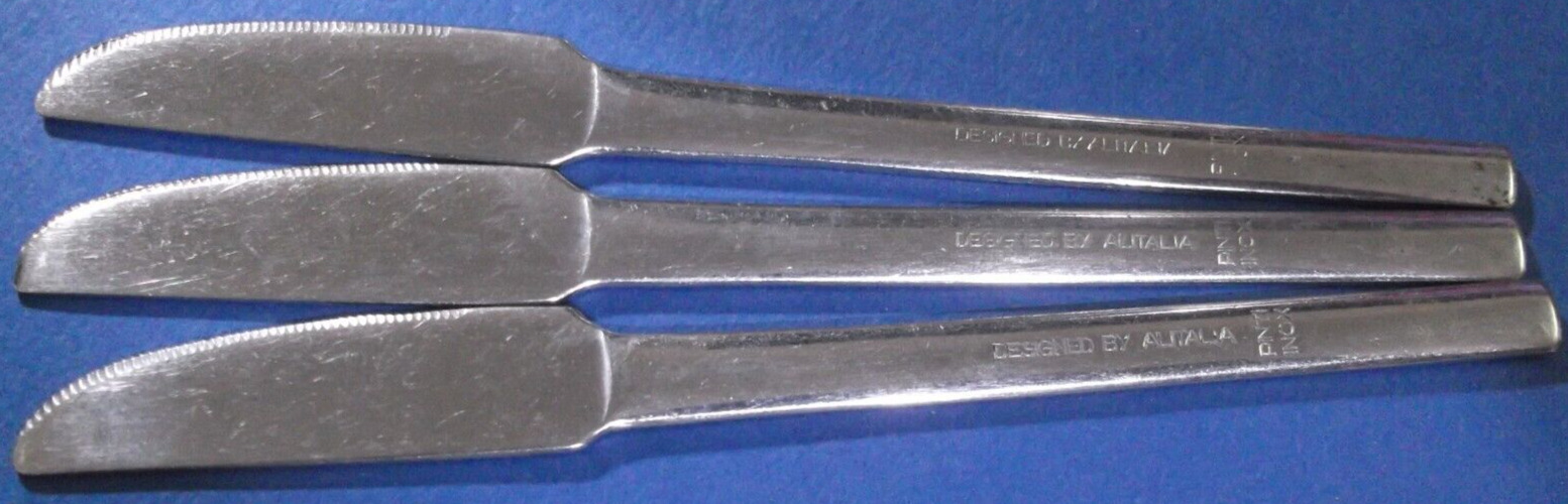 3 x VTG ALITALIA AIRLINES AIRWAYS FLIGHT SERVICE SOLID HANDLE KNIFES PINTI ITALY