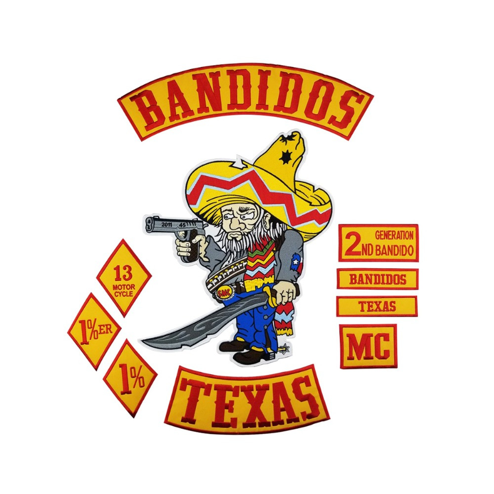 Bandidos Bikers Rocker Patch Mc Motorcycle Biker Texas Embroidery For Rider Vest