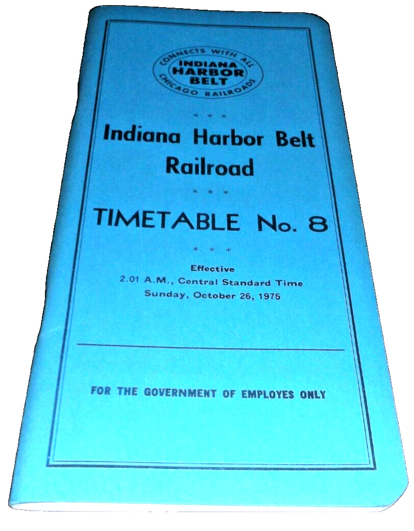 OCTOBER 1975 INDIANA HARBOR BELT PENN CENTRAL EMPLOYEE TIMETABLE #8
