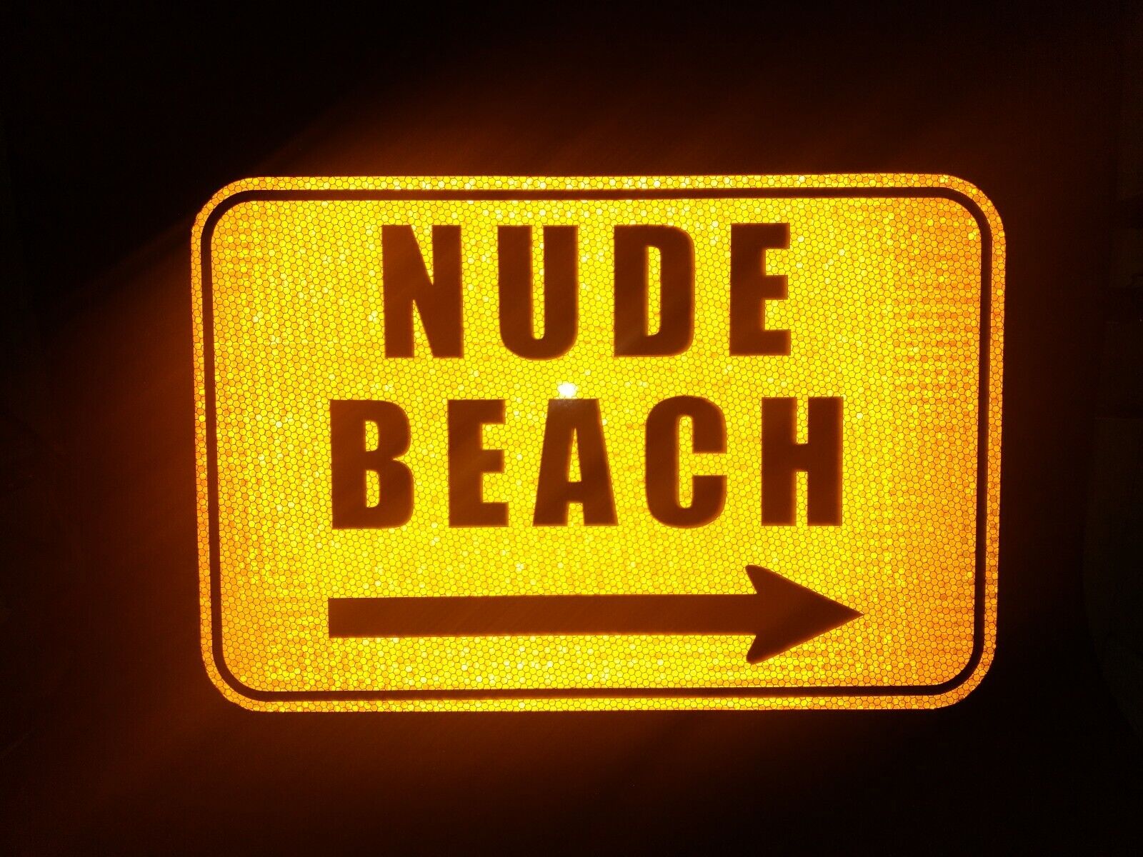 NUDE BEACH road sign, 18X12, Bar sign, Man Cave, swimming pool sign, beach