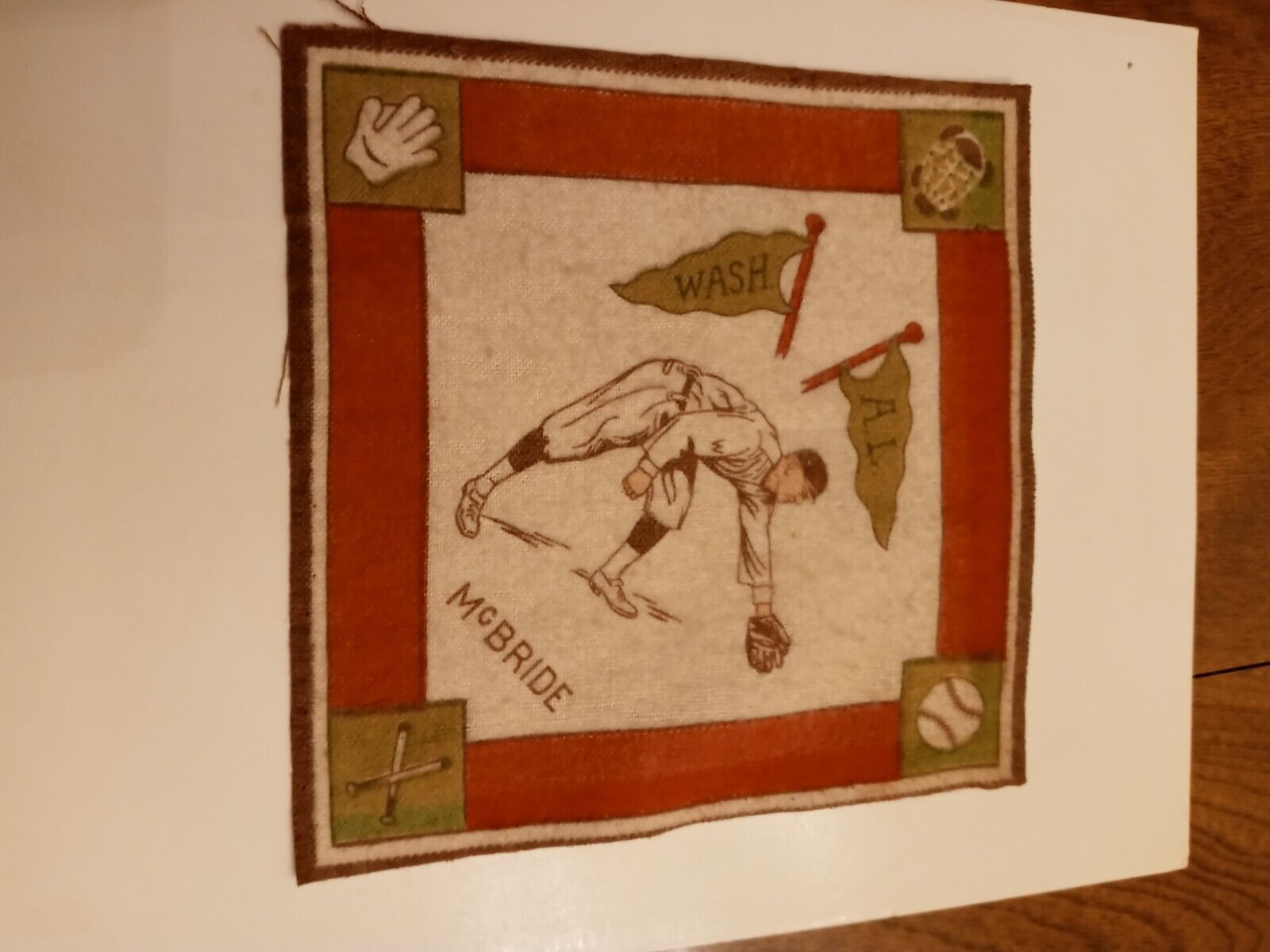1914 B18 Blankets - George Mcbride Washington Red Basepaths Green Pennants