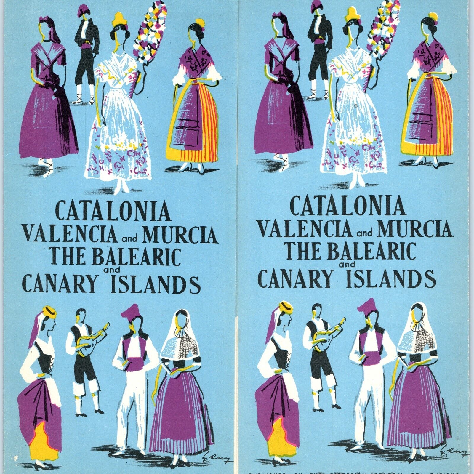 c1940s Catalonia Valencia Murcia Spain Tourist Travel Brochure Canary Islands 3M