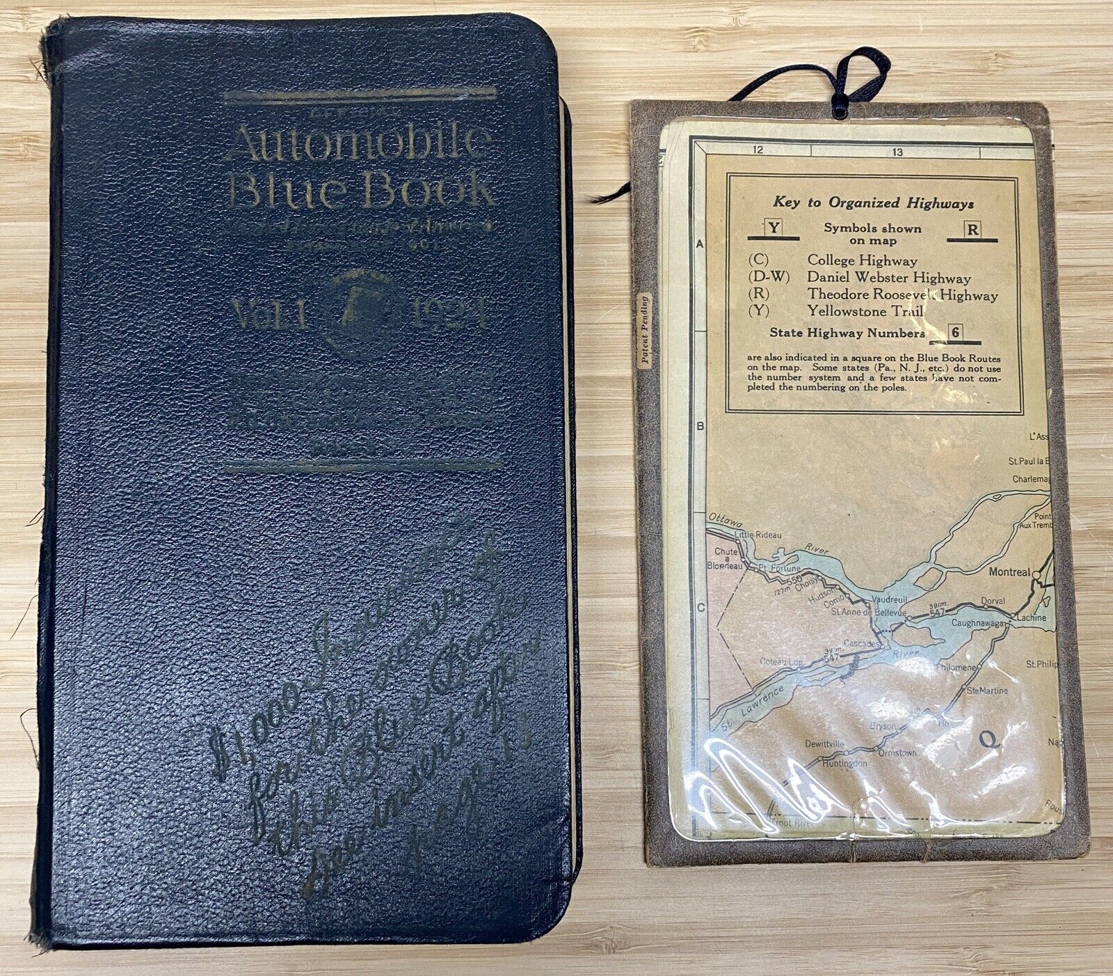 1924 Automobile Blue Book Guide Vol 1 NEW YORK NEW ENGLAND Map & Holder Complete