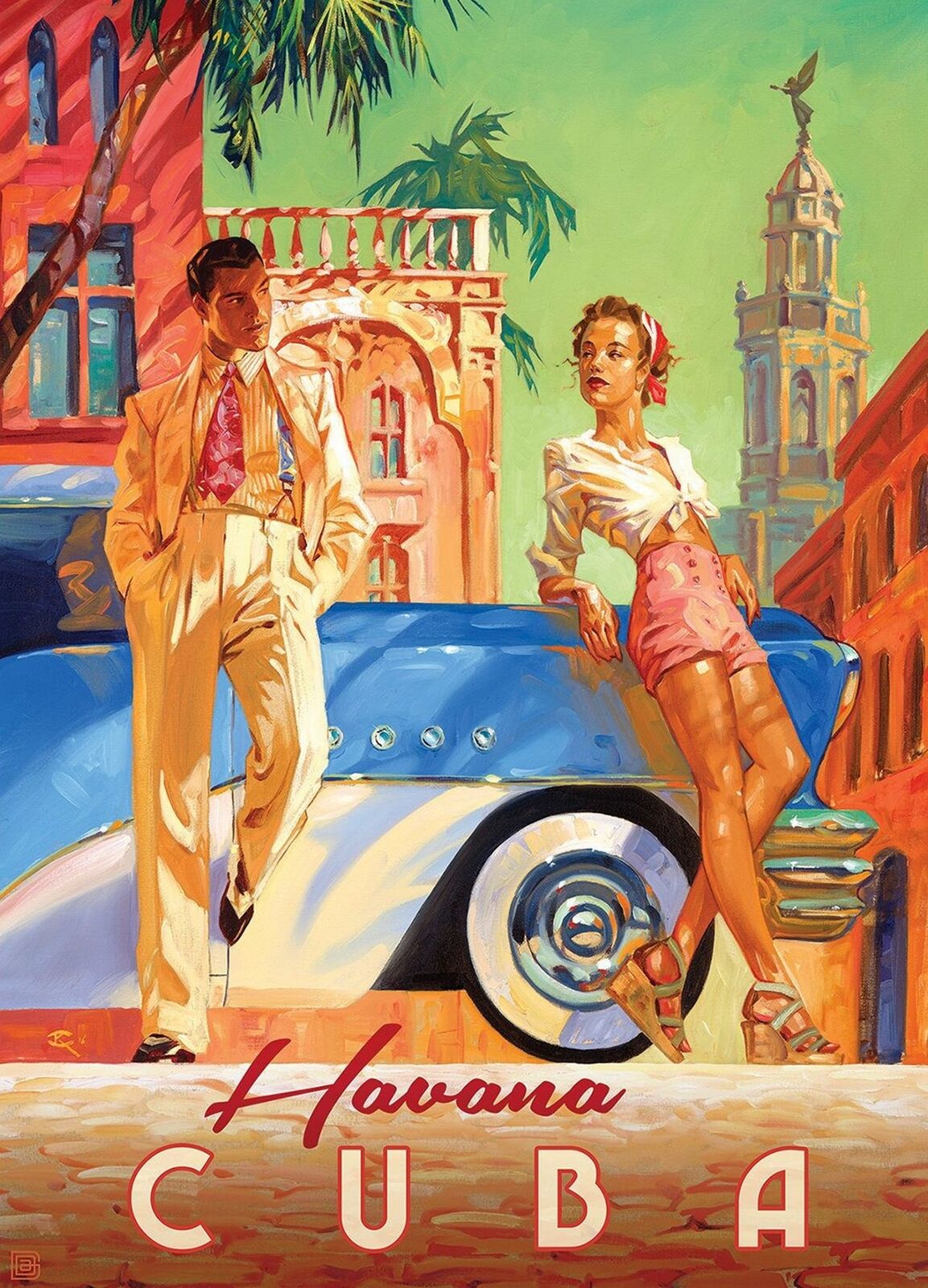 1930s Art Deco CUBA TRAVEL, BORDERLESS Mini Poster Photo (177-x )