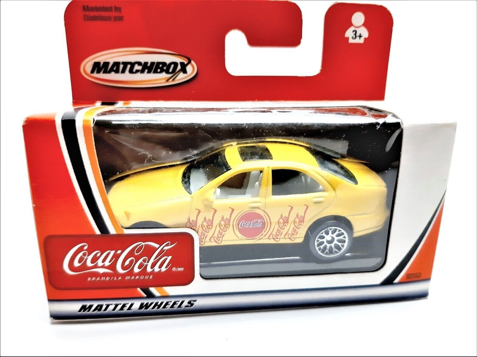 Coca-Cola Mercedes Benz S500 Diecast Coke Yellow Car Matchbox Mattel Wheels