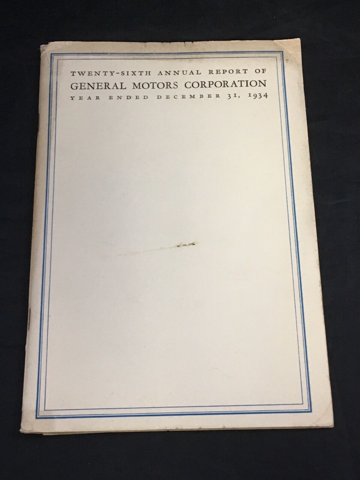 GENERAL MOTORS 26th Annual Report 1934 with Poster Showing Holdings