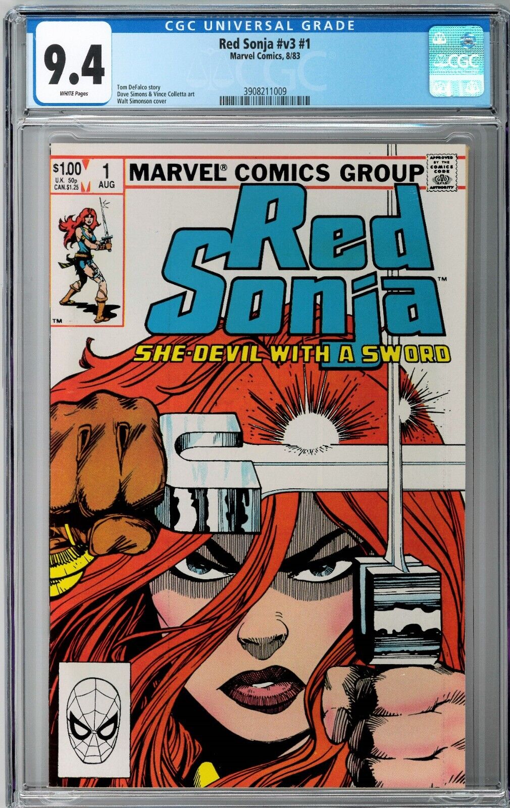 Red Sonja v3 #1 CGC 9.4 (Aug 1983, Marvel) Walt Simonson Cover, She-Devil