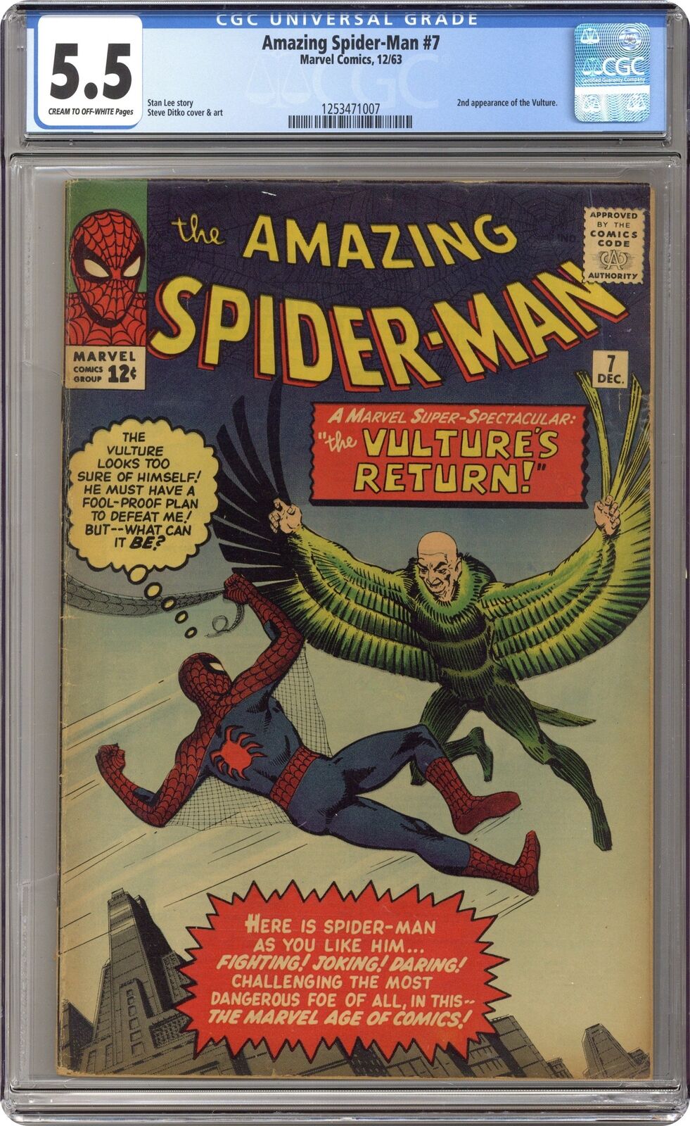 Amazing Spider-Man #7 CGC 5.5 1963 1253471007