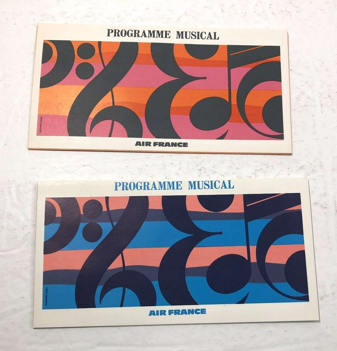Lot of 2 Air France Inflight Musical Programs - Boeing 747 c1969