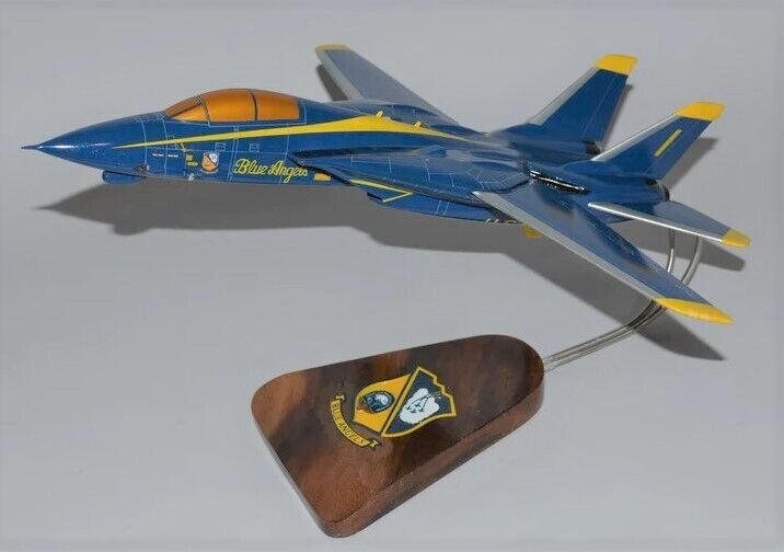 USN Grumman F-14 Tomcat Blue Angels Wings Move Desk Top Model 1/48 SC Airplane