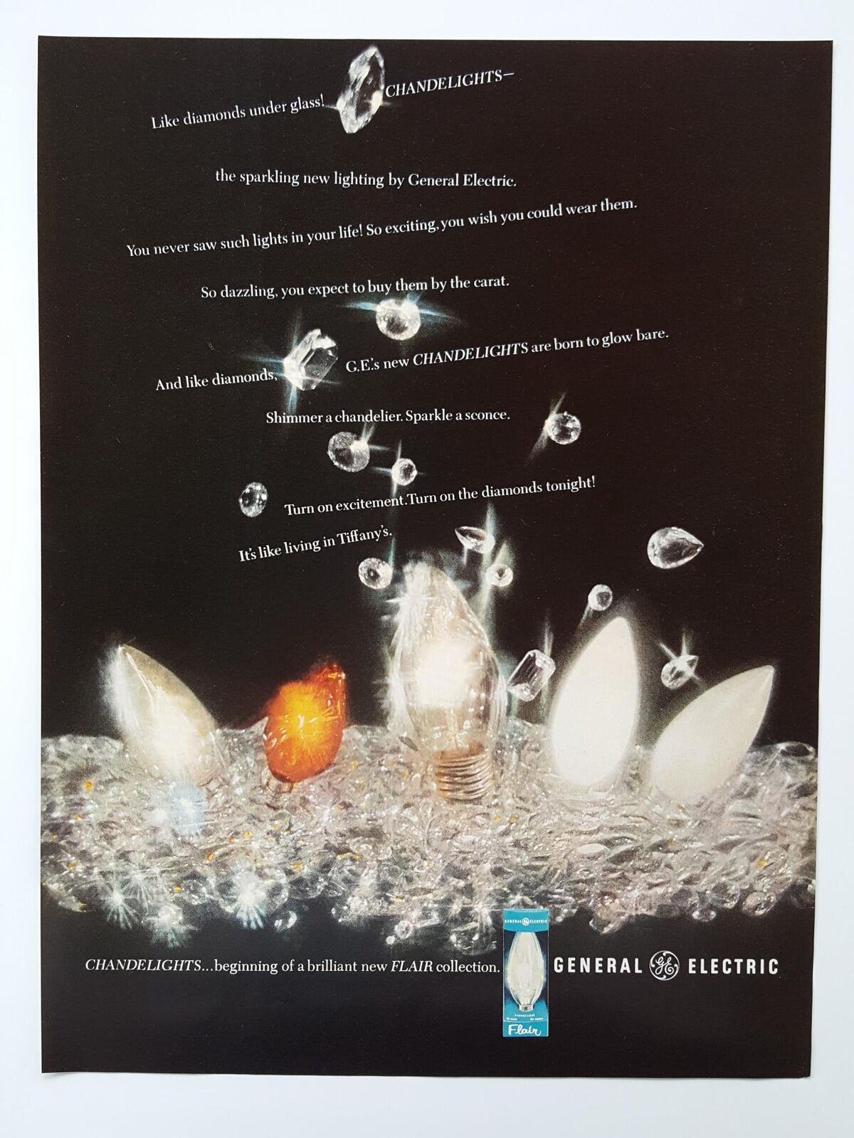 1965 General Electric Chandelights Chandelier Bulbs GE Vtg Magazine Print Ad