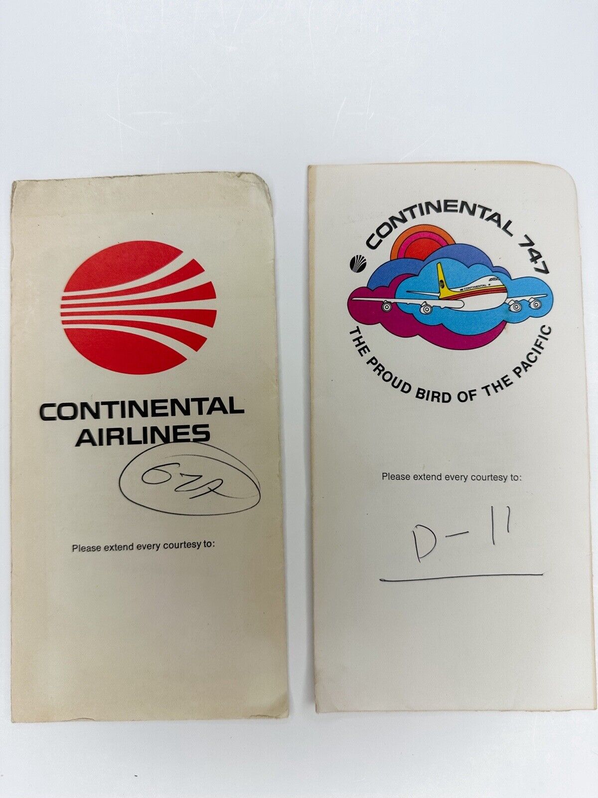 Continental Airlines Ephemera Boarding Pass Ticket & Baggage Pass