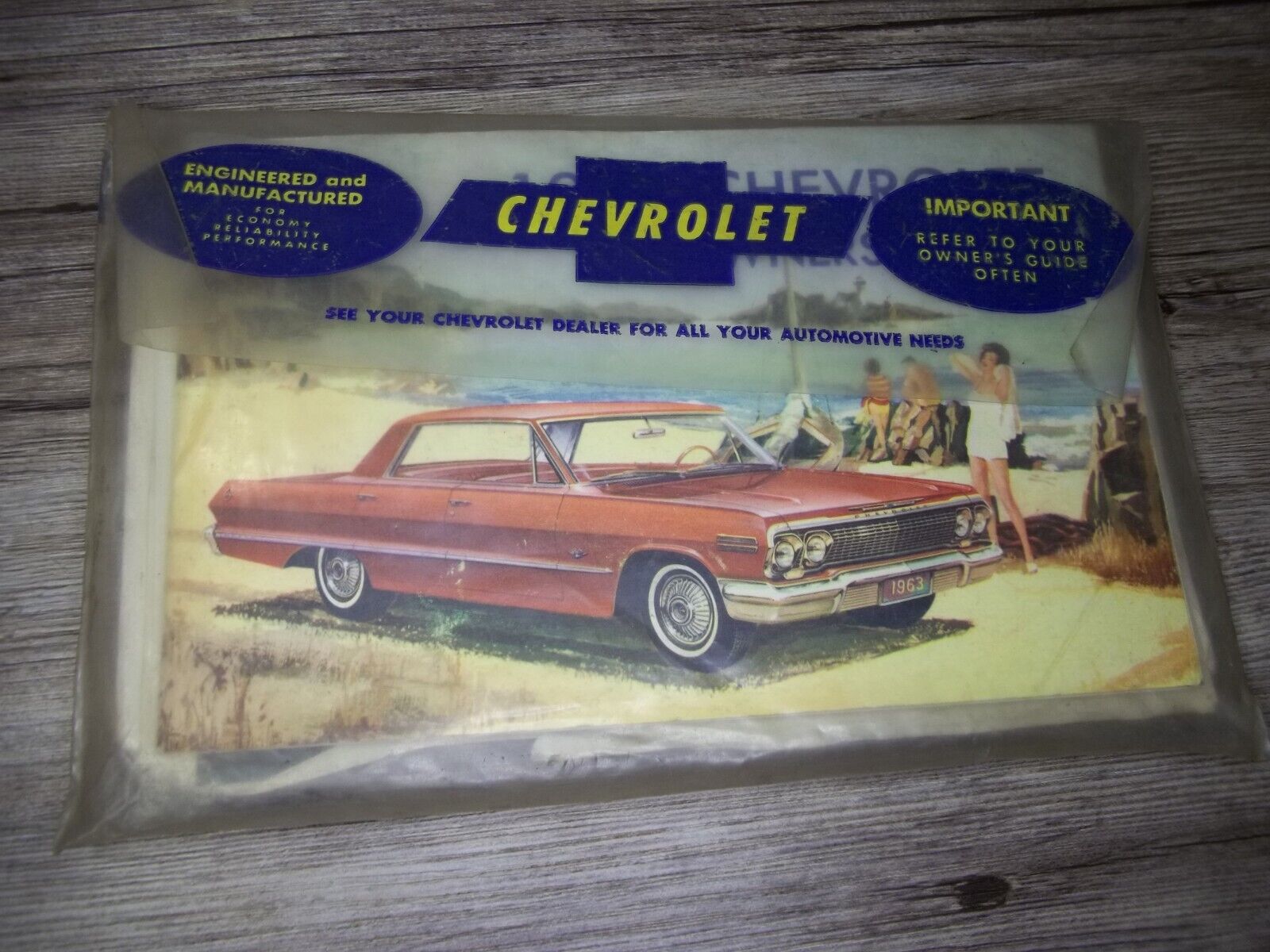 1963 Chevrolet owner's manual and repair records Bob & Gene Canton Il          T