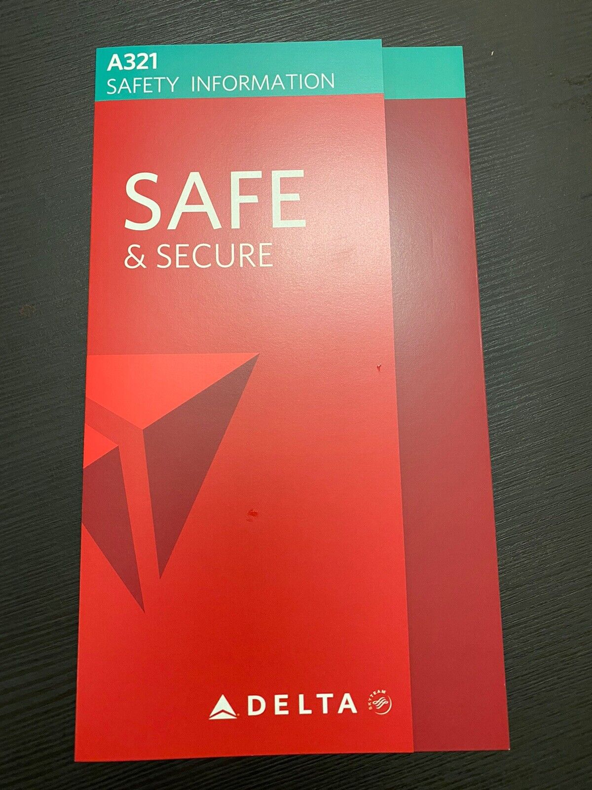 Delta Airlines Airbus 321 Airline Safety Card