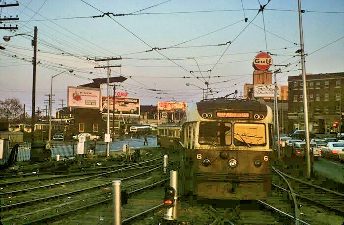 Red Arrow Lines 9 @ PHILA, PA_NOV 1967_ORIGINAL TRAIN SLIDE