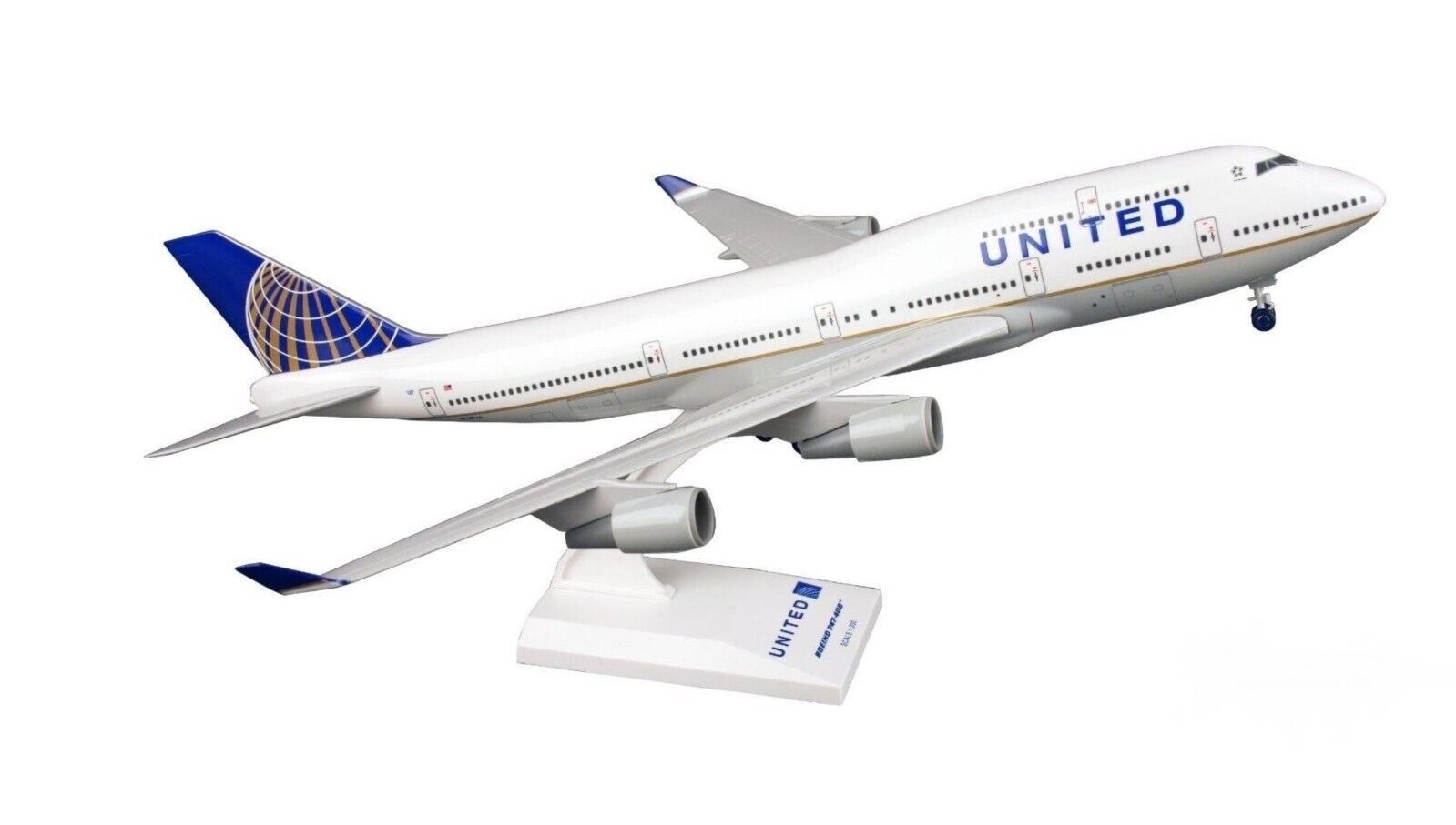 Skymarks SKR614 United Airlines Boeing 747-400 N127UA Desk 1/200 Model Airplane