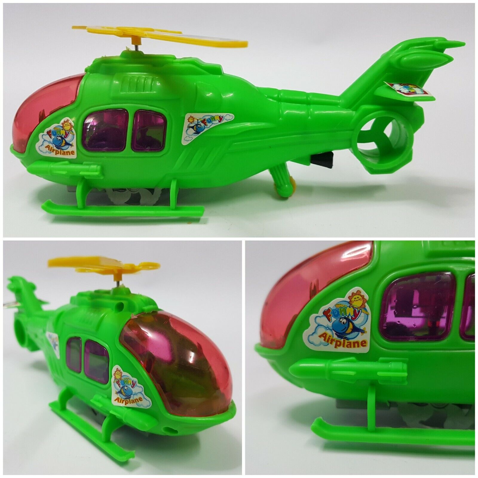 HELICOPTER COMBAT BATTLE FIGHT Chopper Pull Wire Flickering Toy Plastic Kid Gift