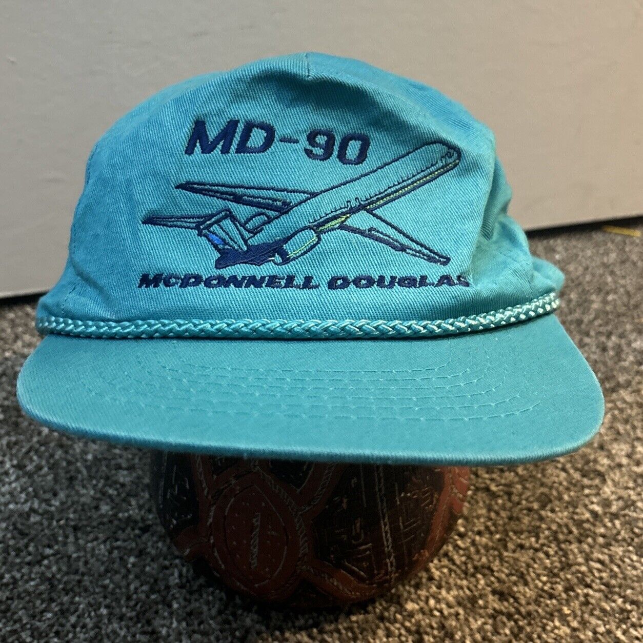 Vintage McDonnell Douglas MD-90 Airplane Hat/Cap Snapback TeiL 