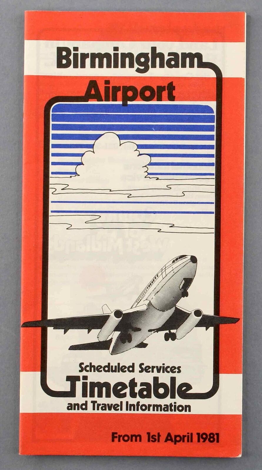 BIRMINGHAM AIRPORT TIMETABLE APRIL 1981 AIRLINE
