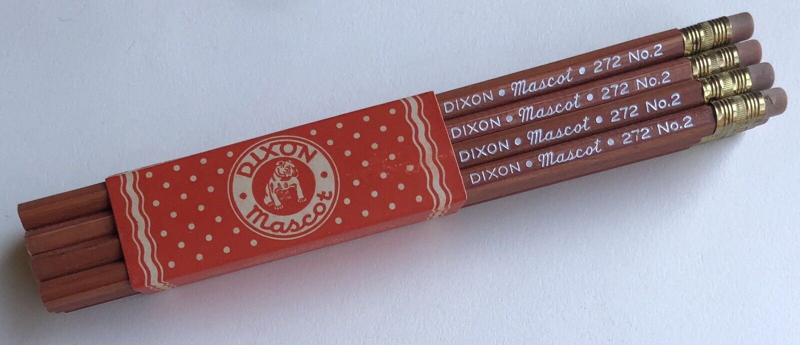 Vintage DIXON Pencil Mascot 272 No. 2 Leadfast 12pk Original Sleeve USA