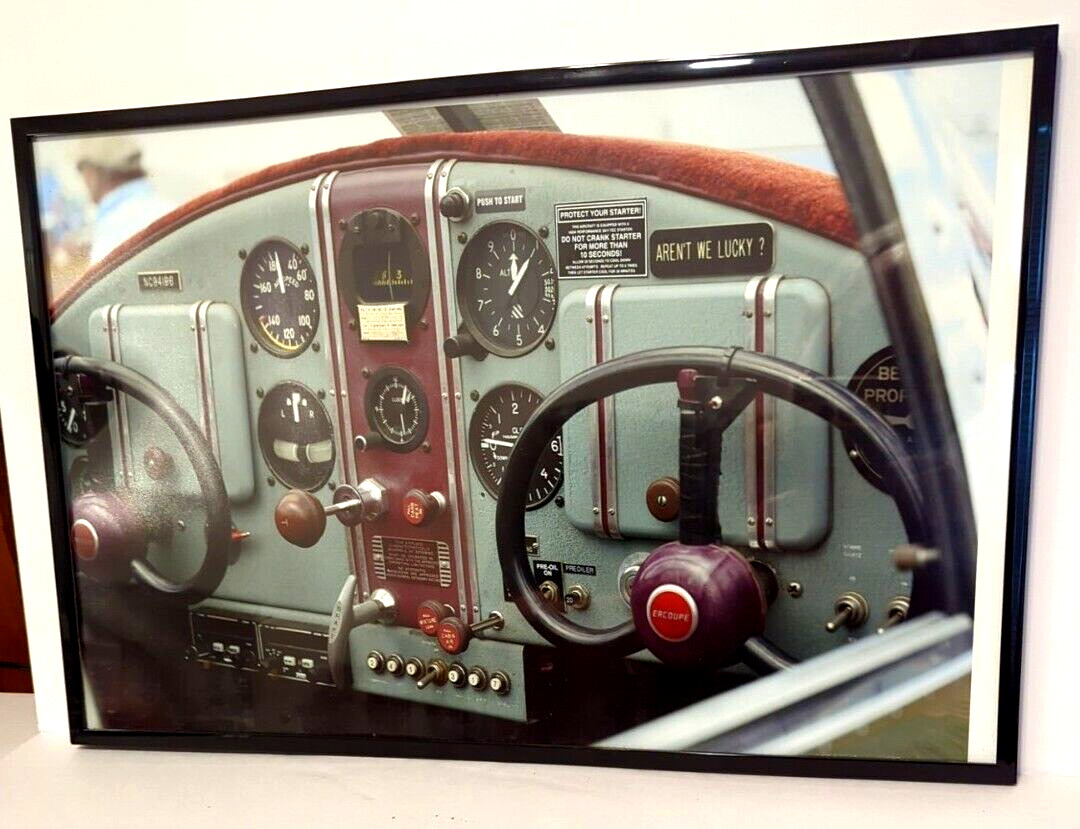 Photo Of The 1937 Ercoupe Airplane Cockpit. Historic Aircraft  Framed. 