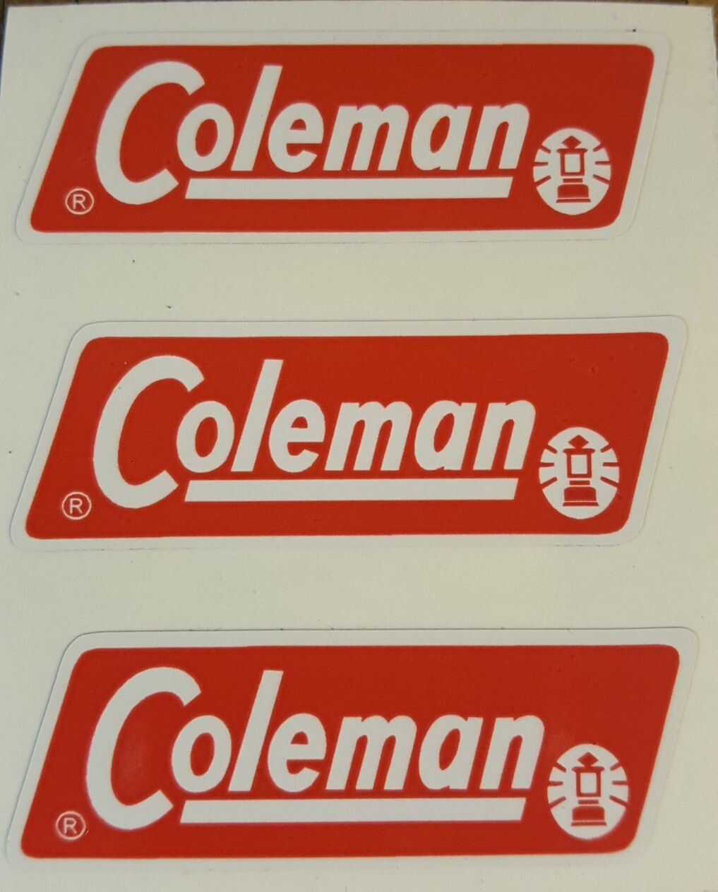 (3) NEW COLEMAN REPLACEMENT STICKERS DECAL LANTERN STOVE 1971-1983 