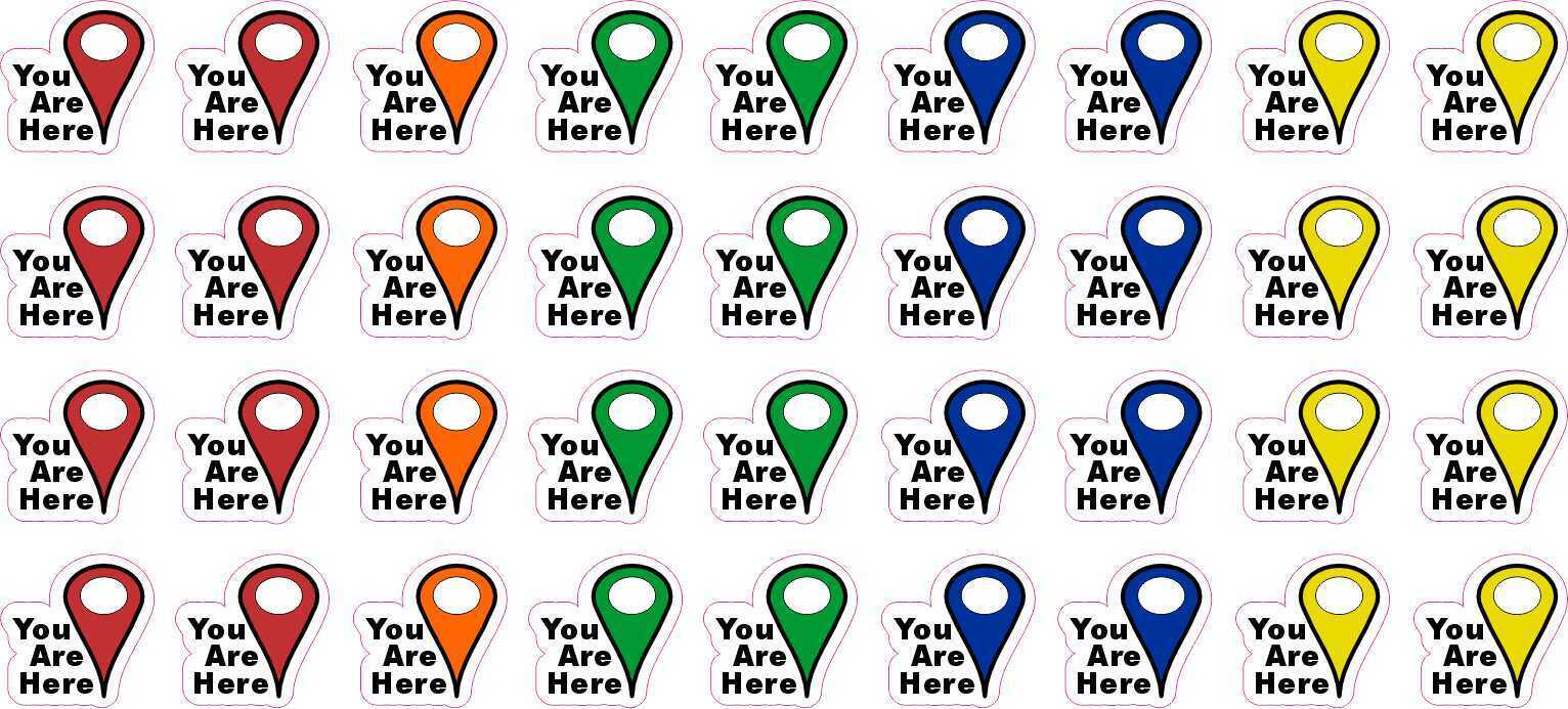 StickerTalk You Are Here Stickers 1 Sheet of 36, 0.5 inches x 0.5 inches Each